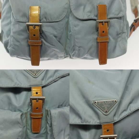 PRADA Backpack Nylon Light Blue Silver - Picture 12 of 13